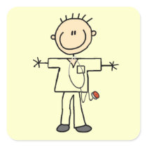 Male Stick Figure Nurse T-shirts and Gifts Stickers