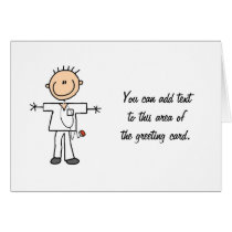 Male Stick Figure Nurse Tshirts and Gifts Greeting Cards