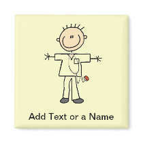 Male Stick Figure Nurse Tshirts and Gifts Fridge Magnet