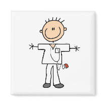 Male Stick Figure Nurse Tshirts and Gifts Refrigerator Magnet