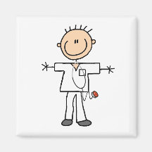 Male Stick Figure Nurse Tshirts and Gifts Refrigerator Magnet