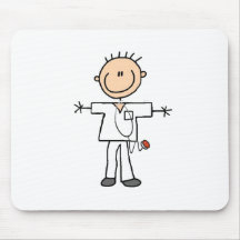 Male Stick Figure Nurse Tshirts and Gifts Mouse Pads
