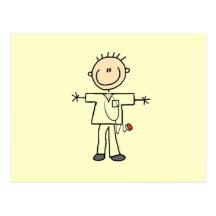 Male Stick Figure Nurse Tshirts and Gifts Postcard
