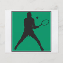 male tennis player silhouette design full colour flyer