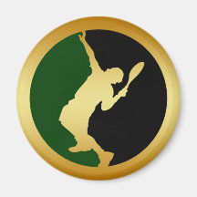 MALE TENNIS PLAYER SMASH REFRIGERATOR MAGNET