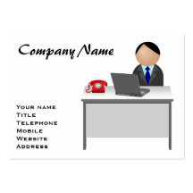 Male worker business card template