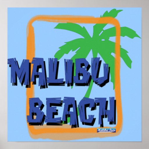 Malibu Beach Palm Tree Print