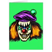 Malicious Evil Clown Greeting Cards