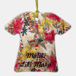 Maliki Liki Maka Red Yellow Floral Hawaiian Shirt Ornament