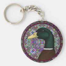 Mallard Drake Mosaic Circle Keychains
