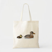 Mallard & duckling tote bag