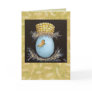 mallard egg with corn cob hat card