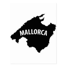 mallorca spain contour icon post cards
