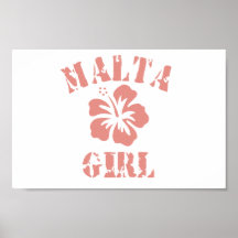 Malta Pink Girl Poster