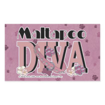 MaltaPoo DIVA Rectangular Stickers