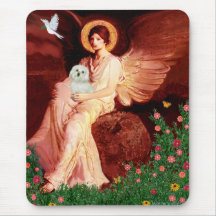 Maltese 11 - Seated Angel Mouse Mats