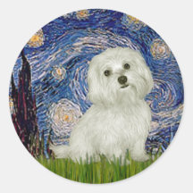 Maltese 11 - Starry Night Sticker