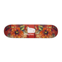 Maltese ~ Autumn Floral Design Skate Deck