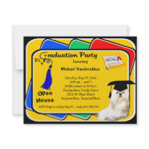 Maltese Blue Graduation Party Invitation