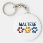 MALTESE Dad Paw Print 1 Keychains