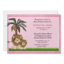 Mama and Baby Lion Baby Shower Invitation