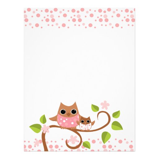 Mama and Baby Owl Customized Letterhead