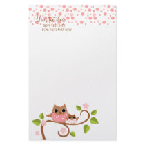 Mama and Baby Owl Custom Stationery