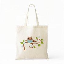 Mama and Baby Owls Canvas Bag