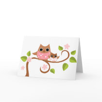 Mama and Baby Owls Card