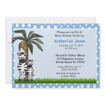 Mama and Baby Zebra Baby Shower Invitation