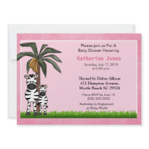 Mama and Baby Zebra Baby Shower Invitation