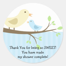 Mama & Baby Bird Baby Shower Sticker