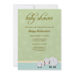 Mama & Baby Sheep Baby Shower Invite: Green