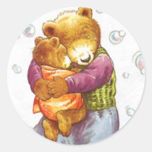 Mama Bear Hug Round Sticker