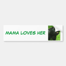 MAMA LOVES HER PUGS BUMPER STICKERS