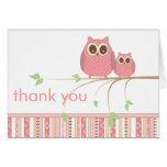 Mama Owl & Baby Owl in Pink Thank You Cards