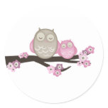 Mama Owl & Baby {Pink} | Stickers