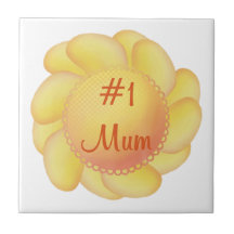 Maman #1 (fleur jaune) carreaux en céramique