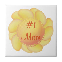 Maman #1 (fleurs jaunes) carreau en céramique