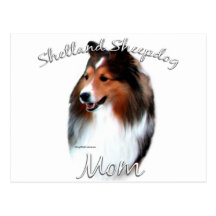 Maman 2 de chien de berger de Shetland (sable) Carte Postale