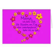 Maman/BG rose vif Cartes De Vœux