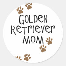 Maman de golden retriever adhésifs ronds