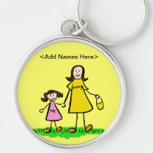 Maman et moi Keychain (noms de personnaliser de br Porte-clé