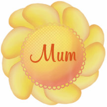 Maman (fleur jaune) découpage en acrylique