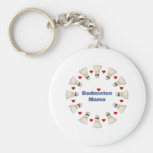 Maman Hearts de badminton Porte-clé