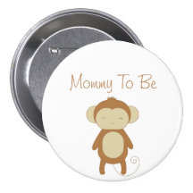 Maman heureuse de baby shower de jungle à être bou badge avec épingle