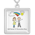 Maman personnalisée et papa à être collier