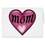 Maman rose de coeur carte de vœux