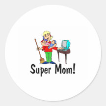 Maman superbe (4h du matin) autocollants ronds