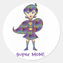 Maman superbe ! autocollant rond